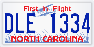 NC license plate DLE1334