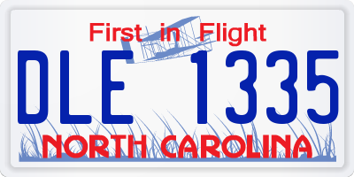 NC license plate DLE1335