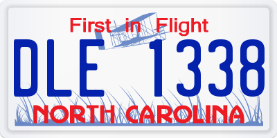 NC license plate DLE1338