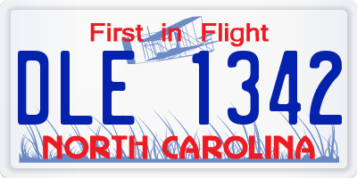 NC license plate DLE1342