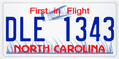 NC license plate DLE1343