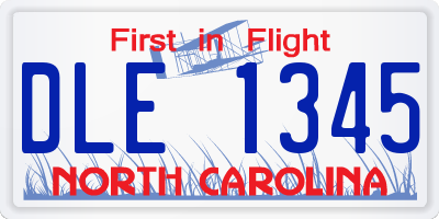 NC license plate DLE1345