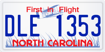 NC license plate DLE1353