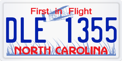 NC license plate DLE1355
