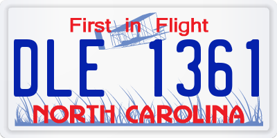 NC license plate DLE1361