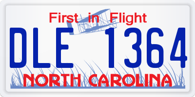 NC license plate DLE1364