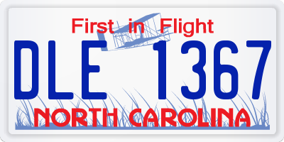 NC license plate DLE1367