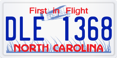 NC license plate DLE1368