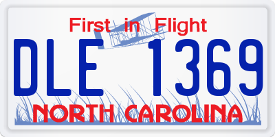 NC license plate DLE1369