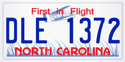 NC license plate DLE1372