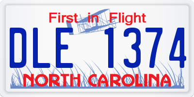 NC license plate DLE1374
