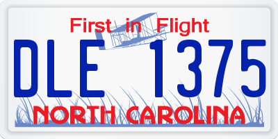 NC license plate DLE1375