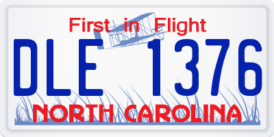 NC license plate DLE1376