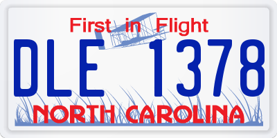 NC license plate DLE1378