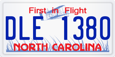 NC license plate DLE1380