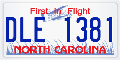 NC license plate DLE1381