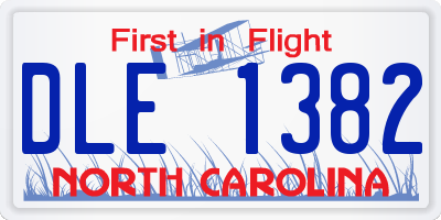 NC license plate DLE1382