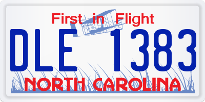NC license plate DLE1383