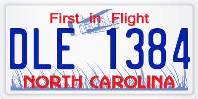 NC license plate DLE1384