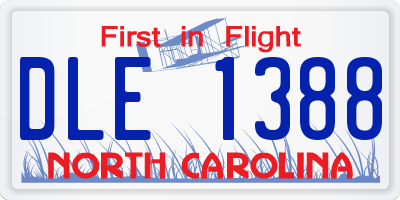 NC license plate DLE1388