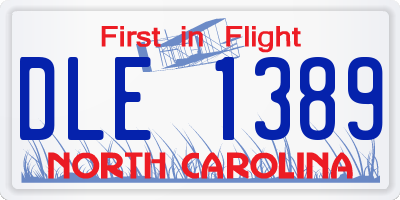 NC license plate DLE1389