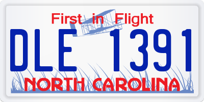 NC license plate DLE1391