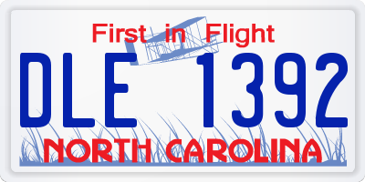 NC license plate DLE1392