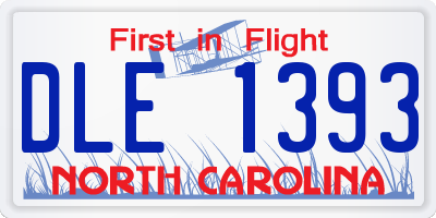 NC license plate DLE1393