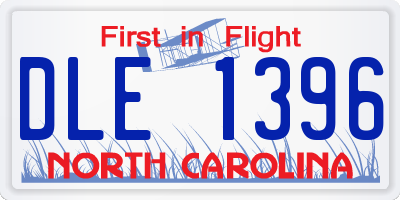 NC license plate DLE1396