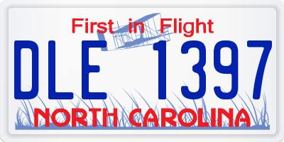 NC license plate DLE1397