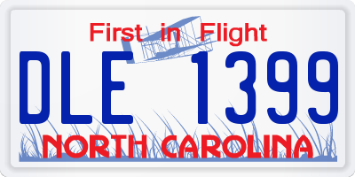 NC license plate DLE1399