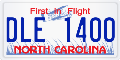 NC license plate DLE1400