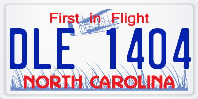 NC license plate DLE1404