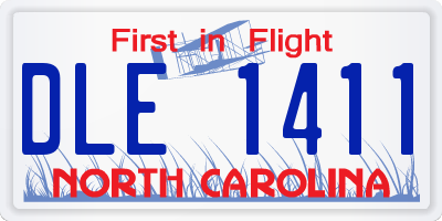 NC license plate DLE1411