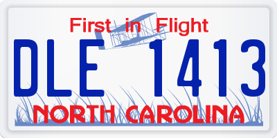 NC license plate DLE1413