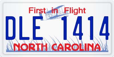 NC license plate DLE1414