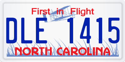 NC license plate DLE1415