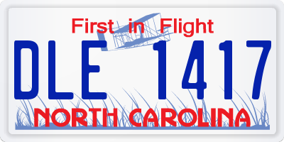 NC license plate DLE1417