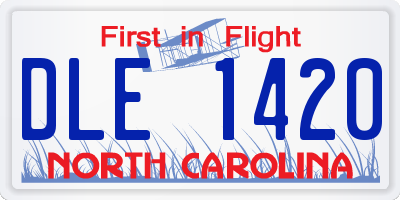 NC license plate DLE1420
