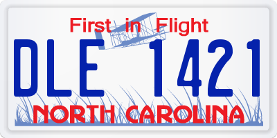 NC license plate DLE1421