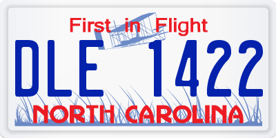 NC license plate DLE1422