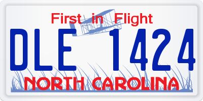 NC license plate DLE1424