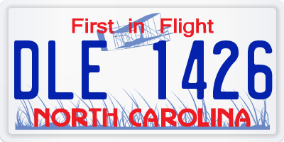 NC license plate DLE1426