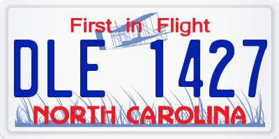 NC license plate DLE1427