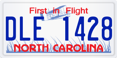 NC license plate DLE1428