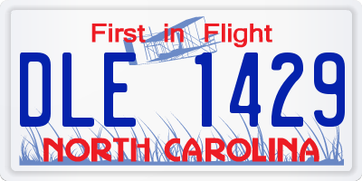 NC license plate DLE1429