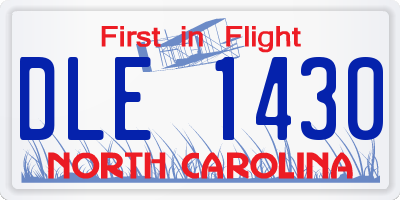 NC license plate DLE1430