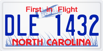 NC license plate DLE1432