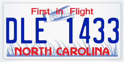 NC license plate DLE1433