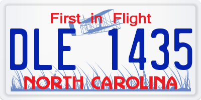 NC license plate DLE1435